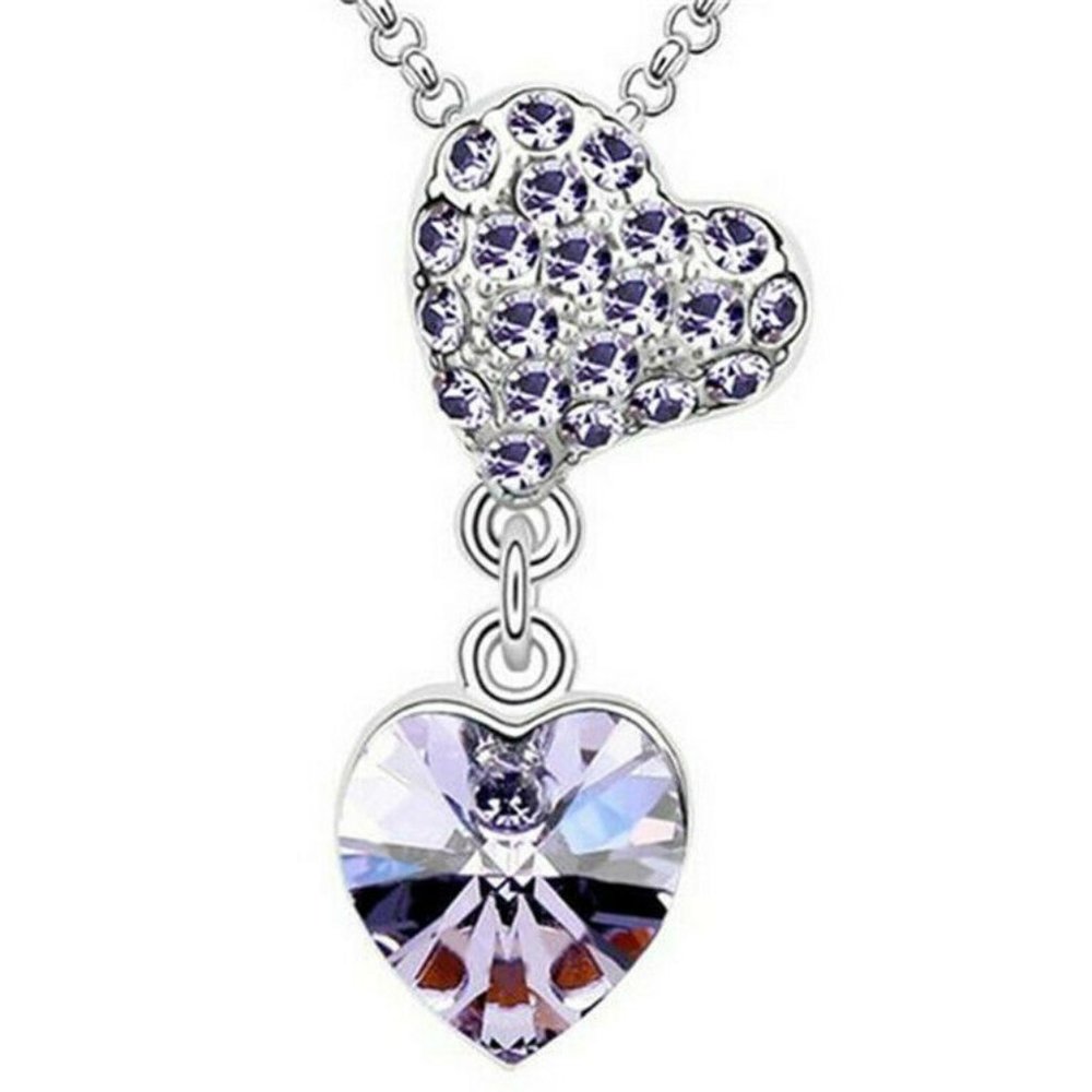 NWOT Adorable Crystal Drop Heart Necklace